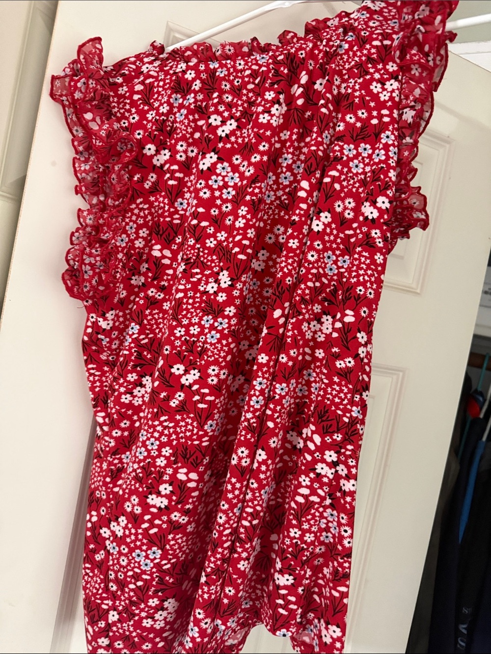 Notations Red Floral Ruffle-Edge Camisole - Picture 4 of 4
